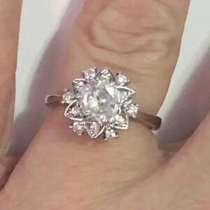 Starburst Diamond 925 Sterling Silver Ring